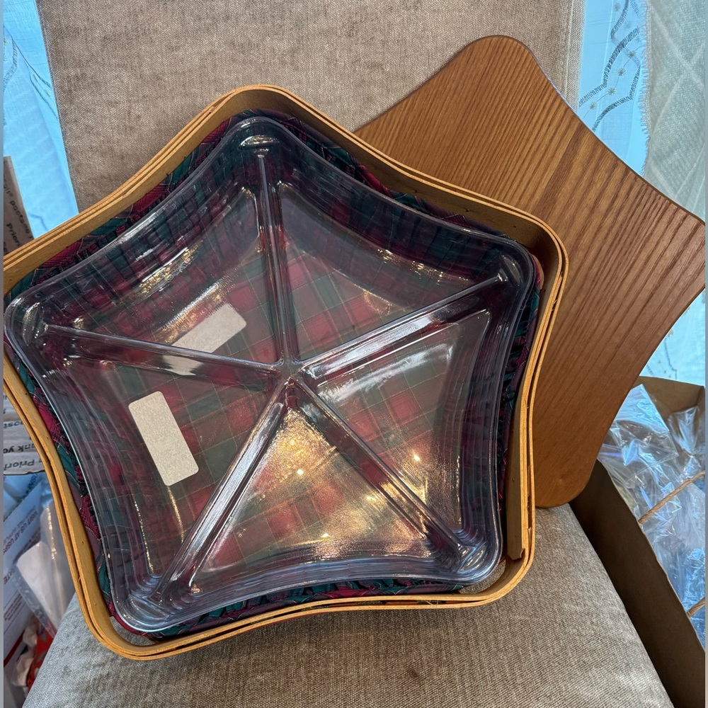 Longaberger - 2001 Shining Star (Large) - Basket, Liner, 2 piece protector, lid